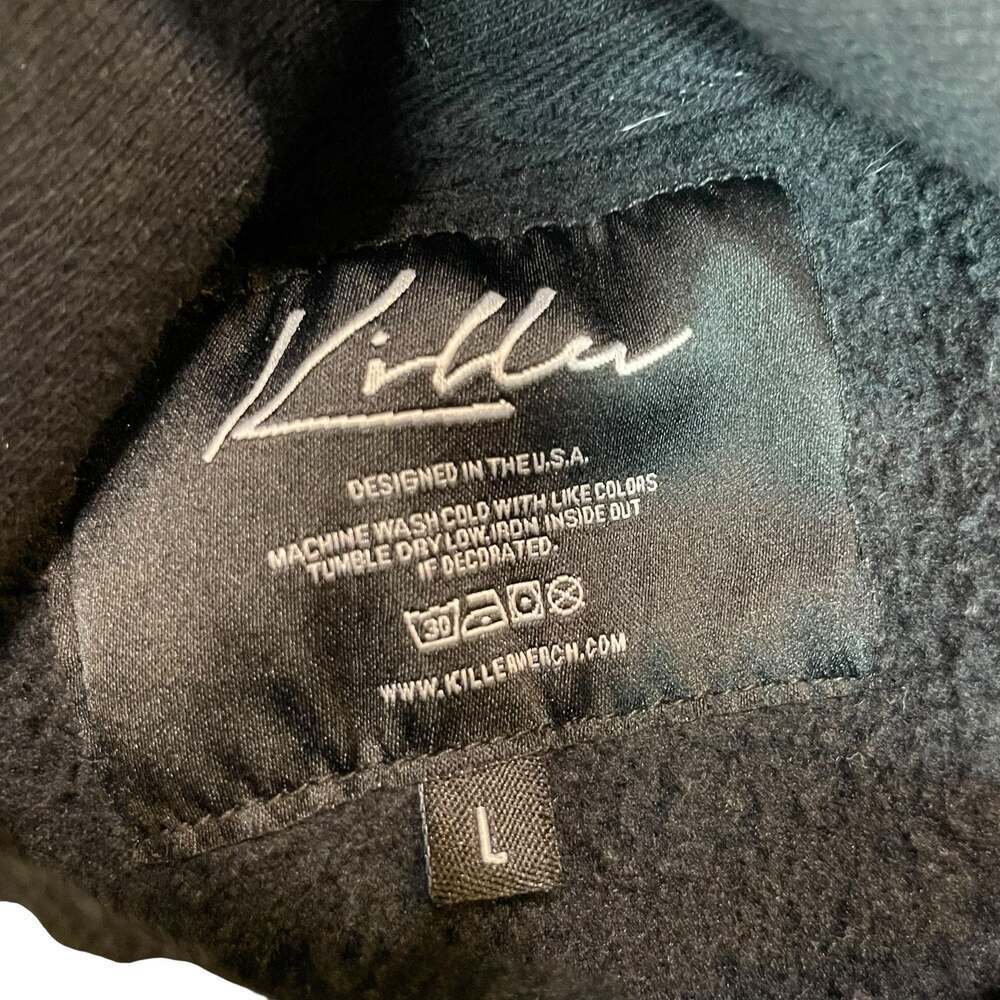Killer Script Logo Pullover Hoodie Mens Large Black Streetwear Sweatshirt - Picture 4 of 9